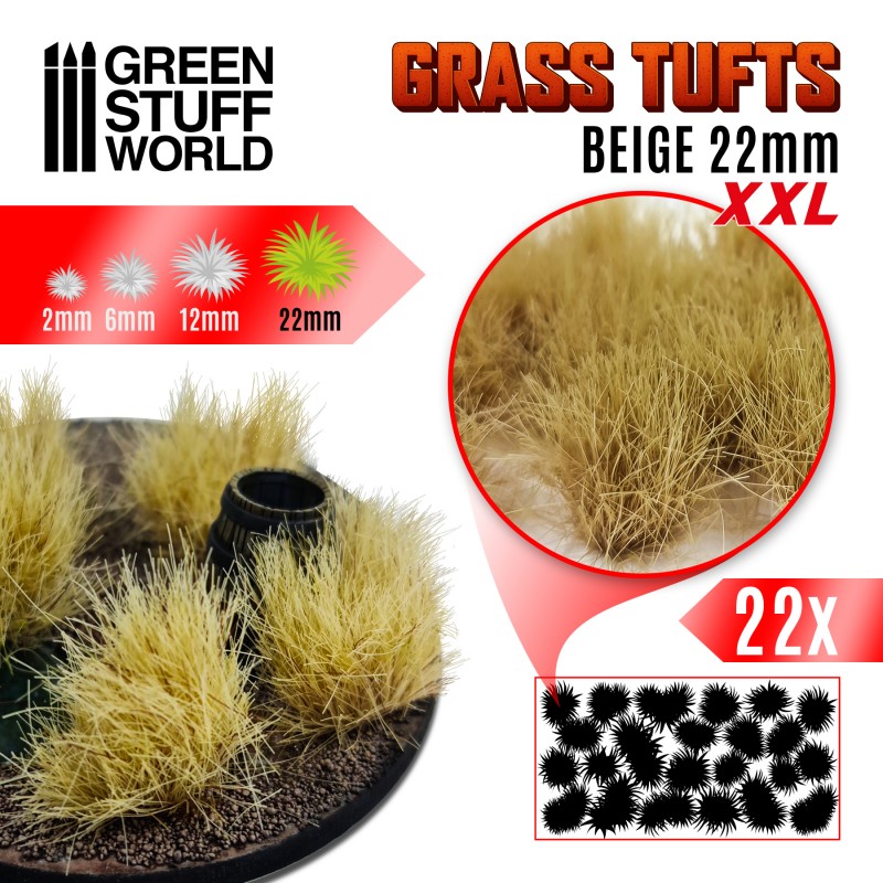 Grass Tufts XXL - 22mm Self-Adhesive - Beige