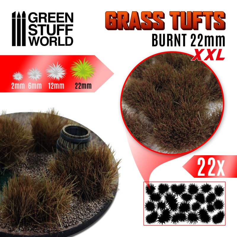 Grass Tufts XXL - 22mm Self-Adhesive - Burnt