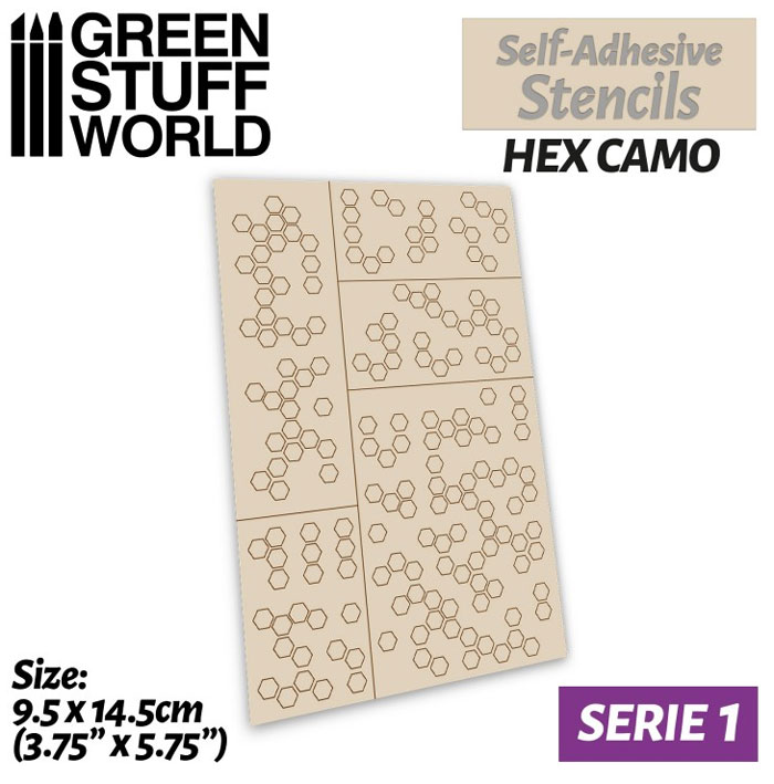 Self-Adhesive Stencils - Hex Camo