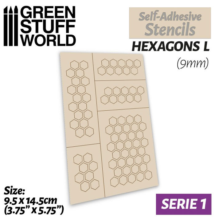 Self-Adhesive Stencils - Hexagons L