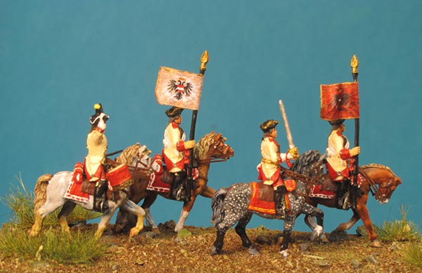 7 Years War: Austrian Cuirassiers Set 4- Command Group I On the March (Trotting)