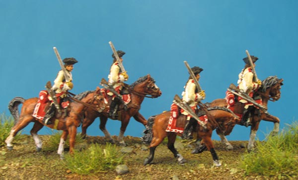 7 Years War: Austrian Cuirassiers Set 7- On the March, Saber on Shoulder (Trotting)