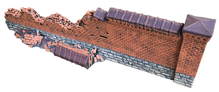 Damaged Brick Wall Section