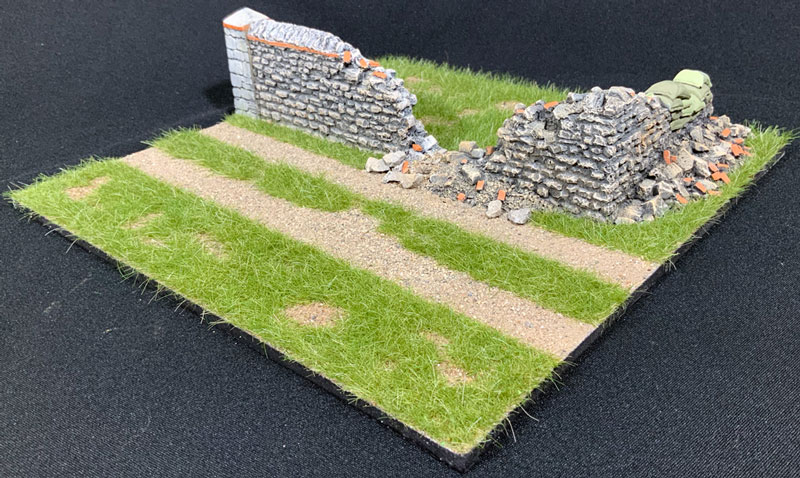 12 x 12 Road with Destroyed Corner Wall Scenic Base