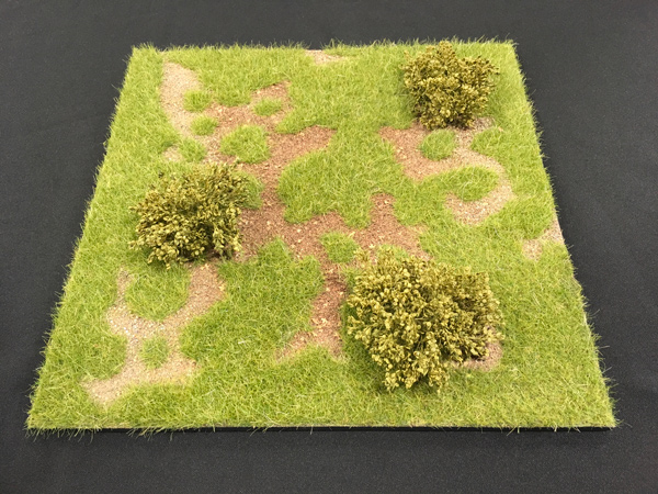12in x 12in Grass Field with Low Bushes Scenic Base