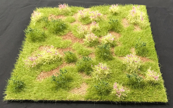 12in x 12in Grass Field with Weeds and Wildflowers