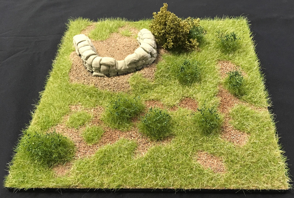 12in x 12in Grass Field with Sandbag Emplacement