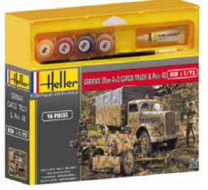 German 3-Ton 4x2 Cargo Truck & Pak 40 Gun w/Paint & Glue