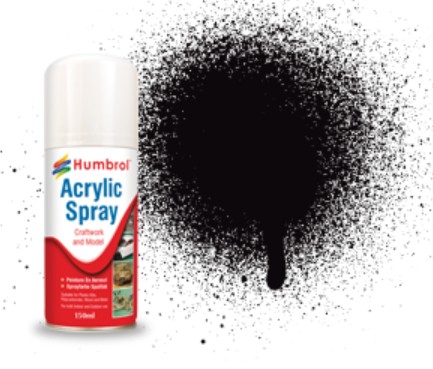 150ml Acrylic Metallic Black Spray