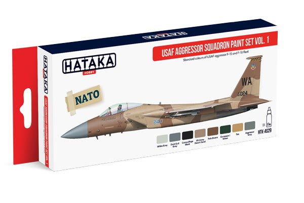 Red Line: USAF Aggressor Squadron F15/F16 Fleet Vol.1 Paint Set (8 Colors) - Optimized For Airbrush - 17ml Bottles
