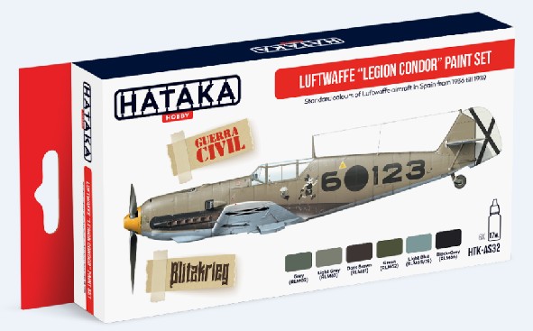 Red Line: Luftwaffe Legion Condor Spain 1936-39 Paint Set (6 Colors) - Optimized For Airbrush - 17ml Bottles