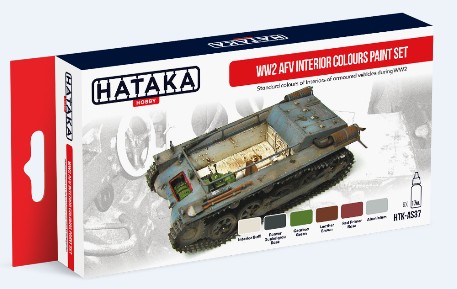 Red Line: WWII AFV Interior Colors Paint Set (6 Colors) - Optimized For Airbrush - 17ml Bottles