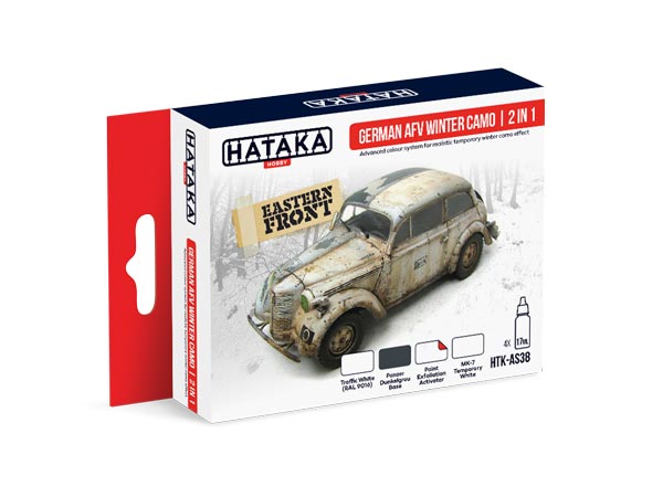 Red Line: German AFV Winter Camouflage Effects 2 in 1 Paint Set (4 Colors) - Optimized For Airbrush - 17ml Bottles
