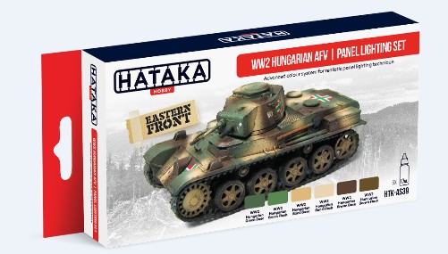 Red Line: WWII Hungarian AFV Panel Lighting Paint Set (6 Colors) - Optimized For Airbrush - 17ml Bottles