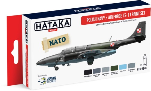 Red Line: Polish Navy AD TS11 Camouflage Paint Set (6 Colors) - Optimized For Airbrush - 17ml Bottles ONLY 1 AVAILABLE