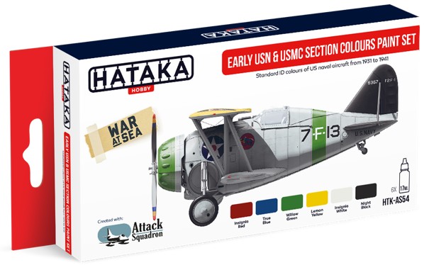 Red Line: Early USN & USMC Section Colors 1931-1941 Paint Set (6 Colors) - Optimized For Airbrush - 17ml Bottles ONLY 1 AVAILABLE