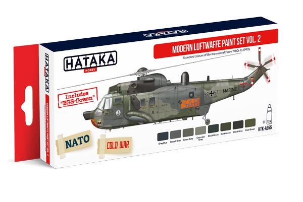 Red Line: Modern Luftwaffe 1980s-1990s Vol.2 Paint Set (8 Colors) - Optimized For Airbrush - 17ml Bottles