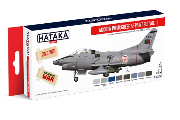 Red Line: Modern Portuguese Air Force 1950s-1970s Vol.1 Paint Set (8 Colors) - Optimized For Airbrush - 17ml Bottles