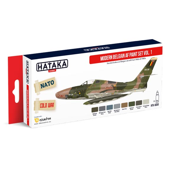 Red Line: Modern Belgian Air Force Vol.1 Paint Set (8 Colors) - Optimized For Airbrush - 17ml Bottles