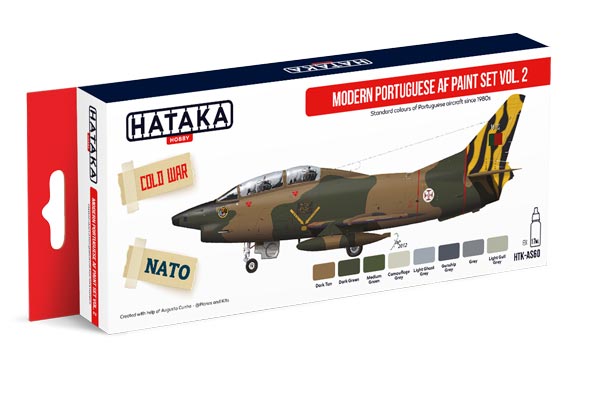Red Line: Modern Portuguese Air Force 1980s Vol.2 Paint Set (8 Colors) - Optimized For Airbrush - 17ml Bottles