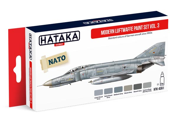 Red Line: Modern Luftwaffe 1990s-Present Vol.3 Paint Set (6 Colors) - Optimized For Airbrush - 17ml Bottles