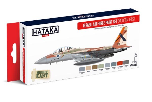 Red Line: Israeli Air Force Modern Jets Late 1970s-Present Paint Set (8 Colors) - Optimized For Airbrush - 17ml Bottles