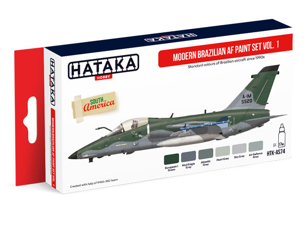 Red Line: Modern Brazilian Air Force Since 1990s Vol.1 Paint Set (6 Colors) - Optimized For Airbrush - 17ml Bottles
