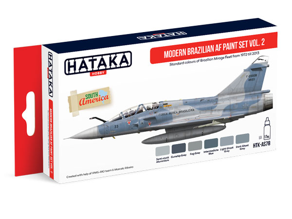 Red Line: Modern Brazilian Air Force 1972-2013 Vol.2 Paint Set (6 Colors) - Optimized For Airbrush - 17ml Bottles