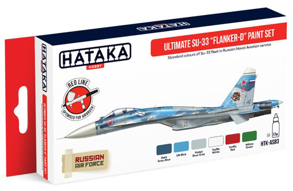 Red Line: Ultimate Su33 Flanker-D Russian Naval Aviation Service Paint Set (6 Colors) - Optimized For Airbrush - 17ml Bottles
