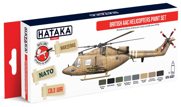 Red Line: British Army Air Corps Helicopters Since 1970s Paint Set (4 Colors) - Optimised For Airbrush - 17ml Bottles