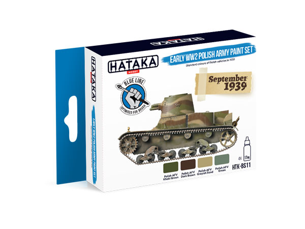 Blue Line: Early WWII Polish Army 1939 Paint Set (4 Colors) - Brush-Dedicated - 17ml Bottles ONLY 1 AVAILABLE
