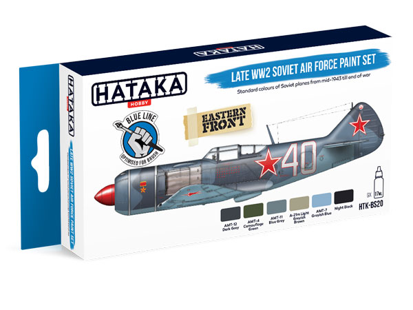 Blue Line: Late WWII Soviet Air Force Paint Set (6 Colors) - Brush-Dedicated - 17ml Bottles