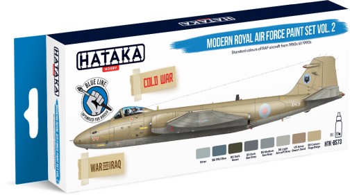 Blue Line: Modern Royal Air Force 1950s-1990s Vol.2 Paint Set (8 Colors) - Brush-Dedicated - 17ml Bottles