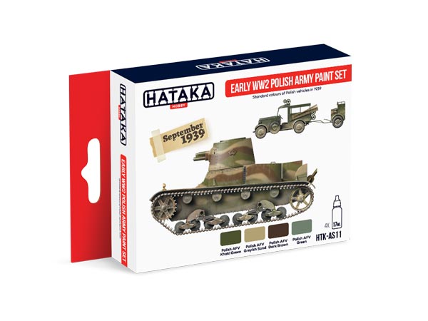 Red Line: Early WII Polish Army Camouflage Paint Set (4 Colors) - Optimized For Airbrush - 17ml Bottles