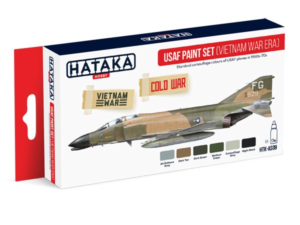 Red Line: USAF Vietnam War-Era Camouflage Paint Set (6 Colors) - Optimized For Airbrush - 17ml Bottles