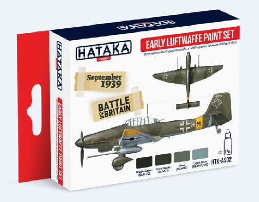 Red Line: Early Luftwaffe 1937-40 Camouflage Paint Set (4 Colors) - Optimised For Airbrush 17ml Bottles