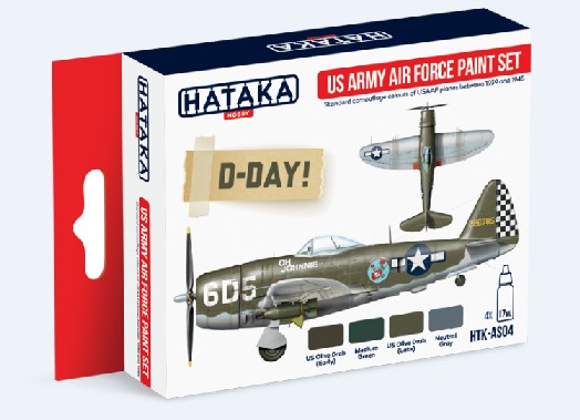 Red Line: US Army Air Force 1939-45 Camouflage Paint Set (4 Colors) - Optimized For Airbrush 17ml Bottles