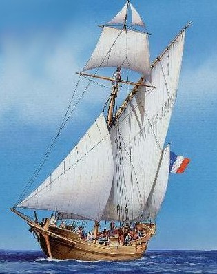 Corsair Single Masted Sailing Ship