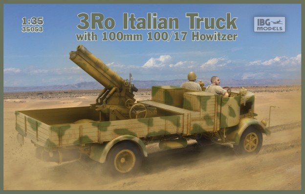 WWII 3Ro Italian Truck w/100mm 100/17 Howitzer Gun