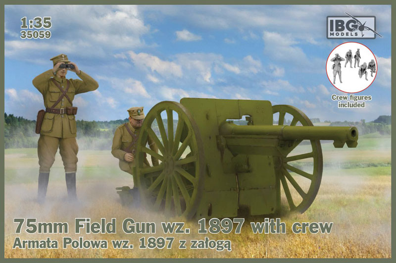 75mm Field Gun wz. 1897 with Polish Artillerymen figures