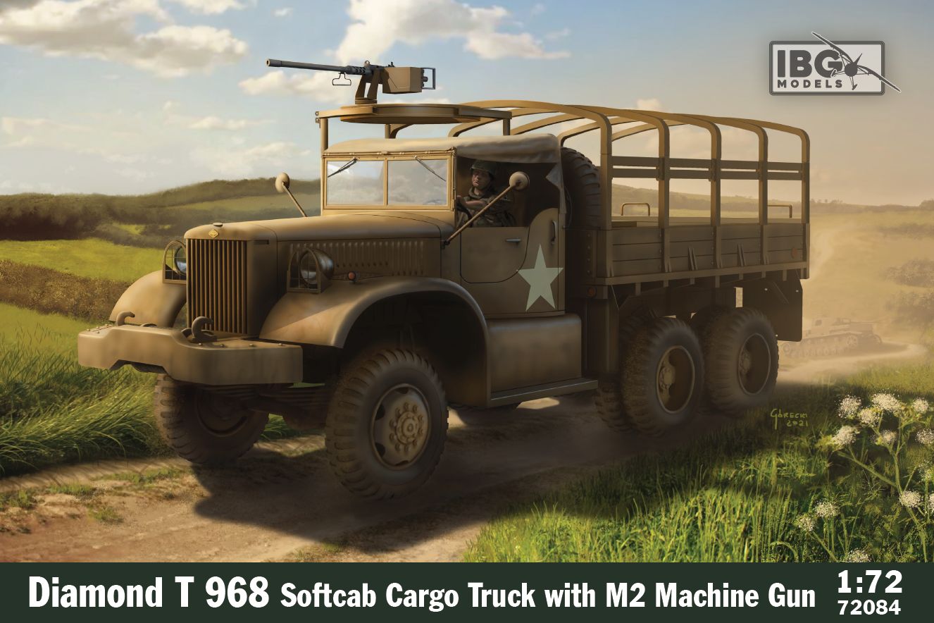 WWII Diamond T 968 Soft Cab Cargo Truck With M2 MG