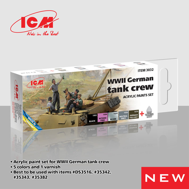 ICM WWII German Tank Crew Acrylic Paint Set