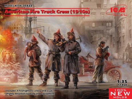 American Fire Truck Crew 1910s (4) (New Tool)