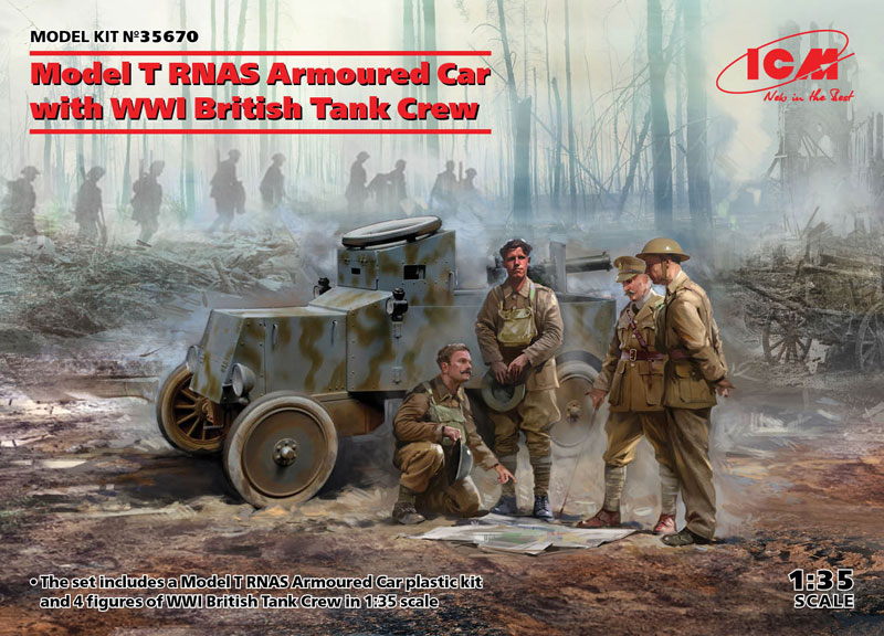 WWI Model T RNAS Armoured Car with WWI British Tank Crew