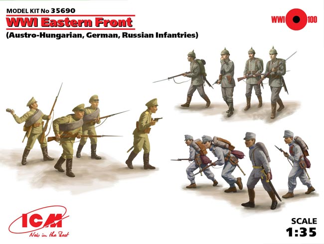 WWI Eastern Front Infantry Figure Set: Austro-Hungarian, German & Russian
