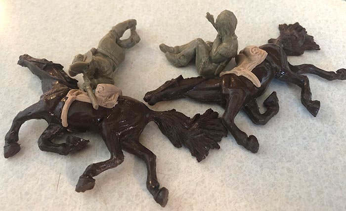 Texas Rangers Mounted Set 3 from behind downed horses