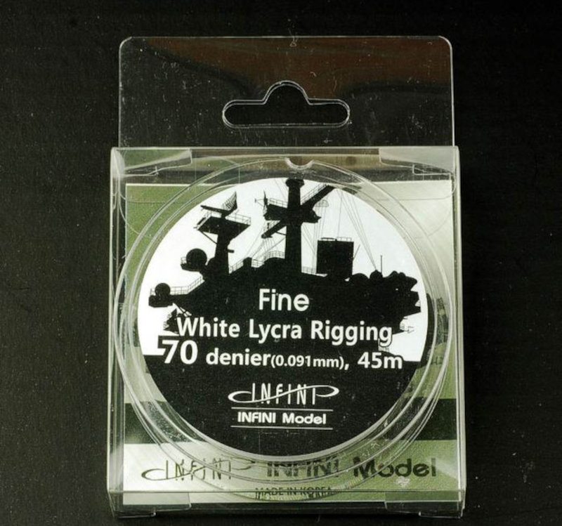 Infini Model White Lycra Ship Rigging - Fine 70 Denier (0.091mm x 145 feet)