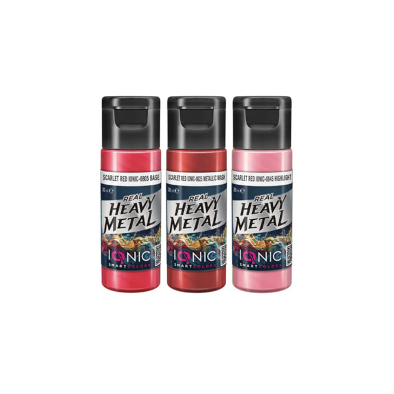 Ionic Real Heavy Metal Colors: Scarlet Red Paint Set (3x20ml)