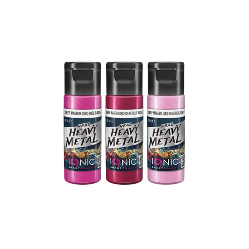 Ionic Real Heavy Metal Colors: Deep Magenta Paint Set (3x20ml)