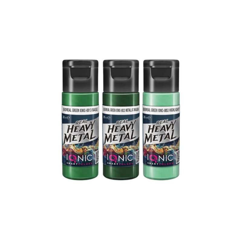 Ionic Real Heavy Metal Colors: Boreal Green Paint Set (3x20ml)